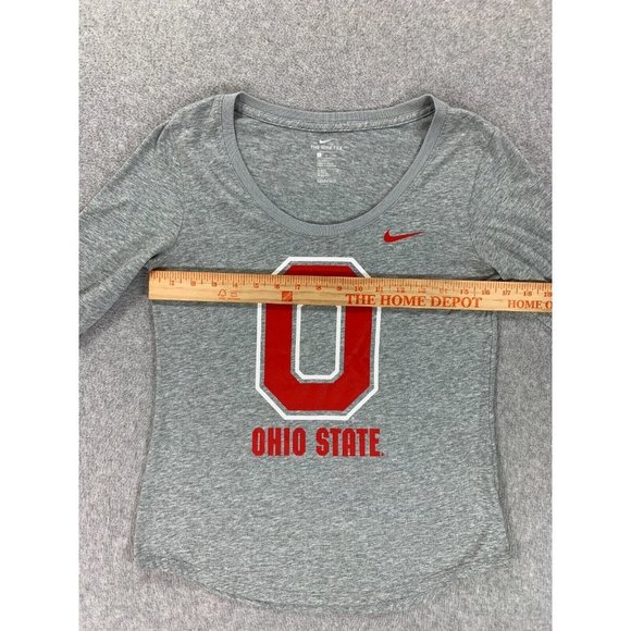 Ohio State Buckeyes Nike Scoop Neck Tee Shirt (Women's Small) Gray - Picture 6 of 12